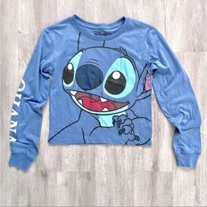 Disney Women's XS NWT Blue Cotton Blend LILO & Stitch Long Sleeve Top